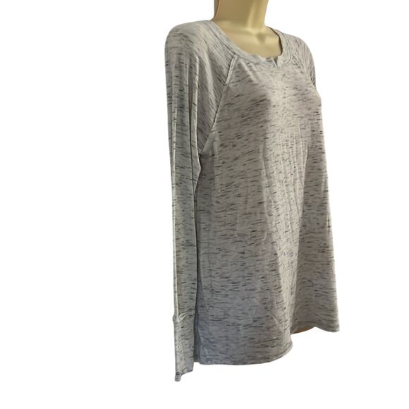 Spring + Mercer Space Dye Tee Size M Heather Gray Long Sleeve Tee Tunic - Picture 2 of 9